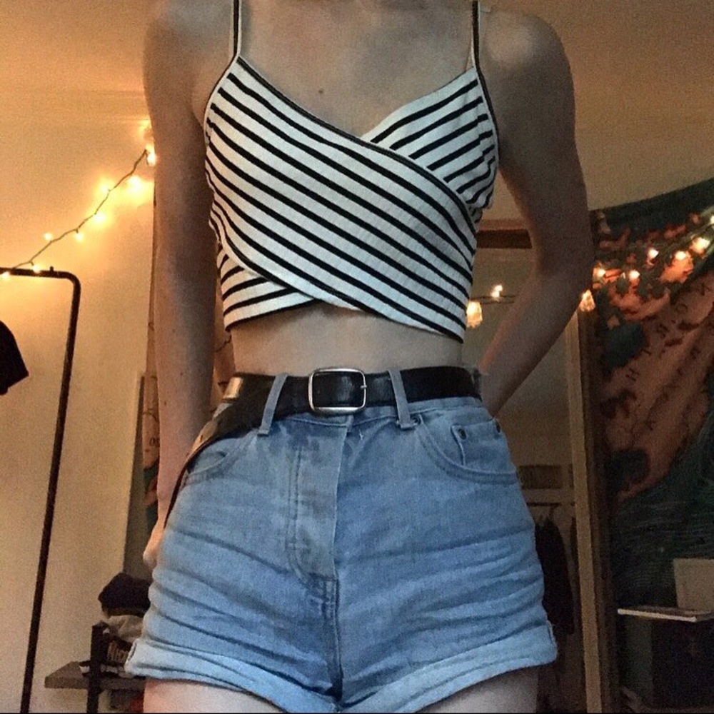 Forever 21 striped crop top size small